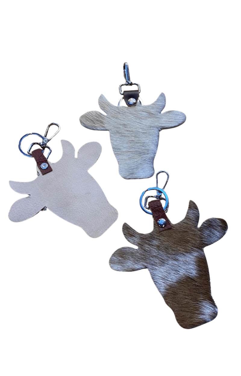 Cabello – Hair-On Cow Leather Key Chain (Cow Head Shape)
