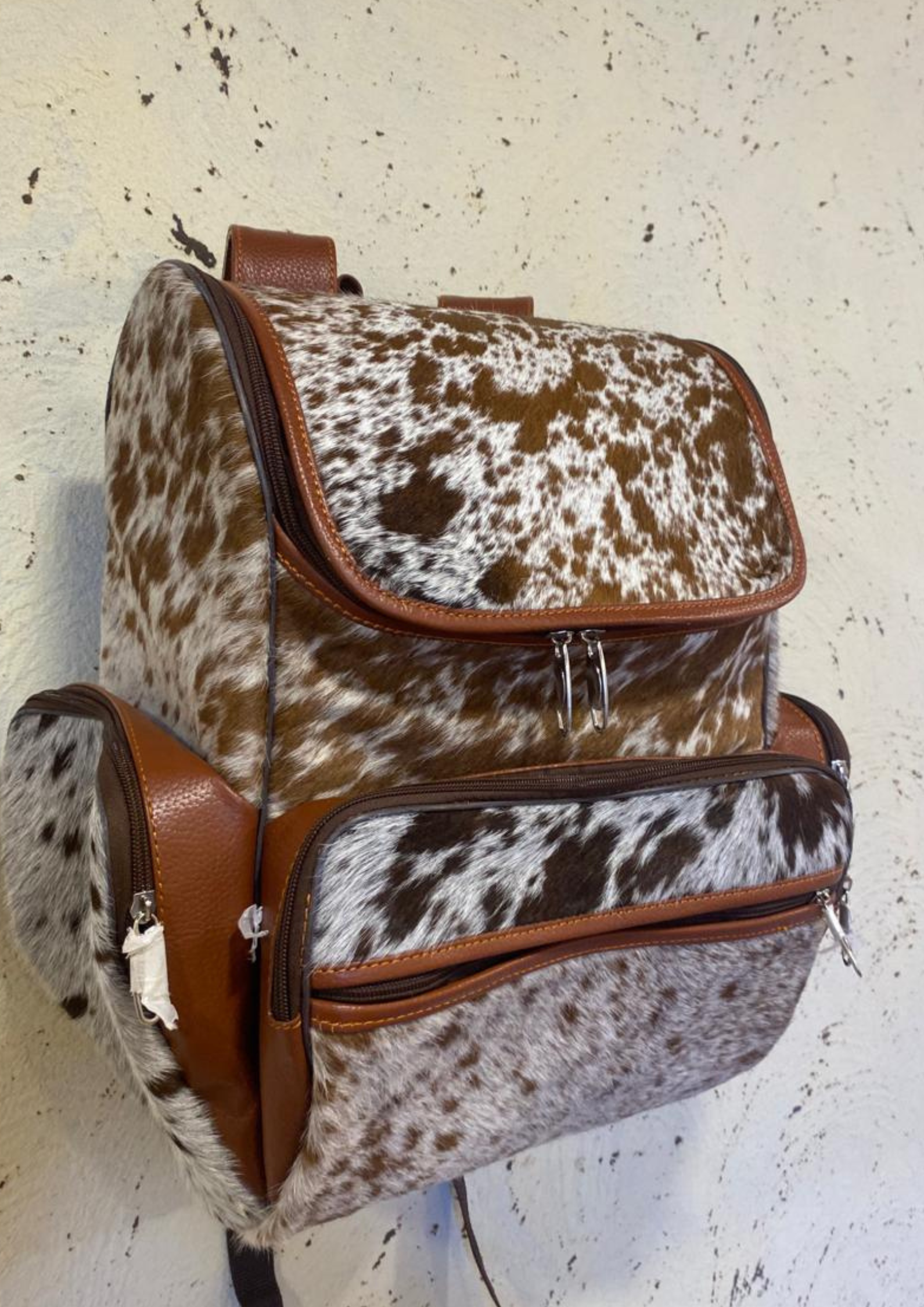 Sahara – Tan & White Cowhide Backpack
