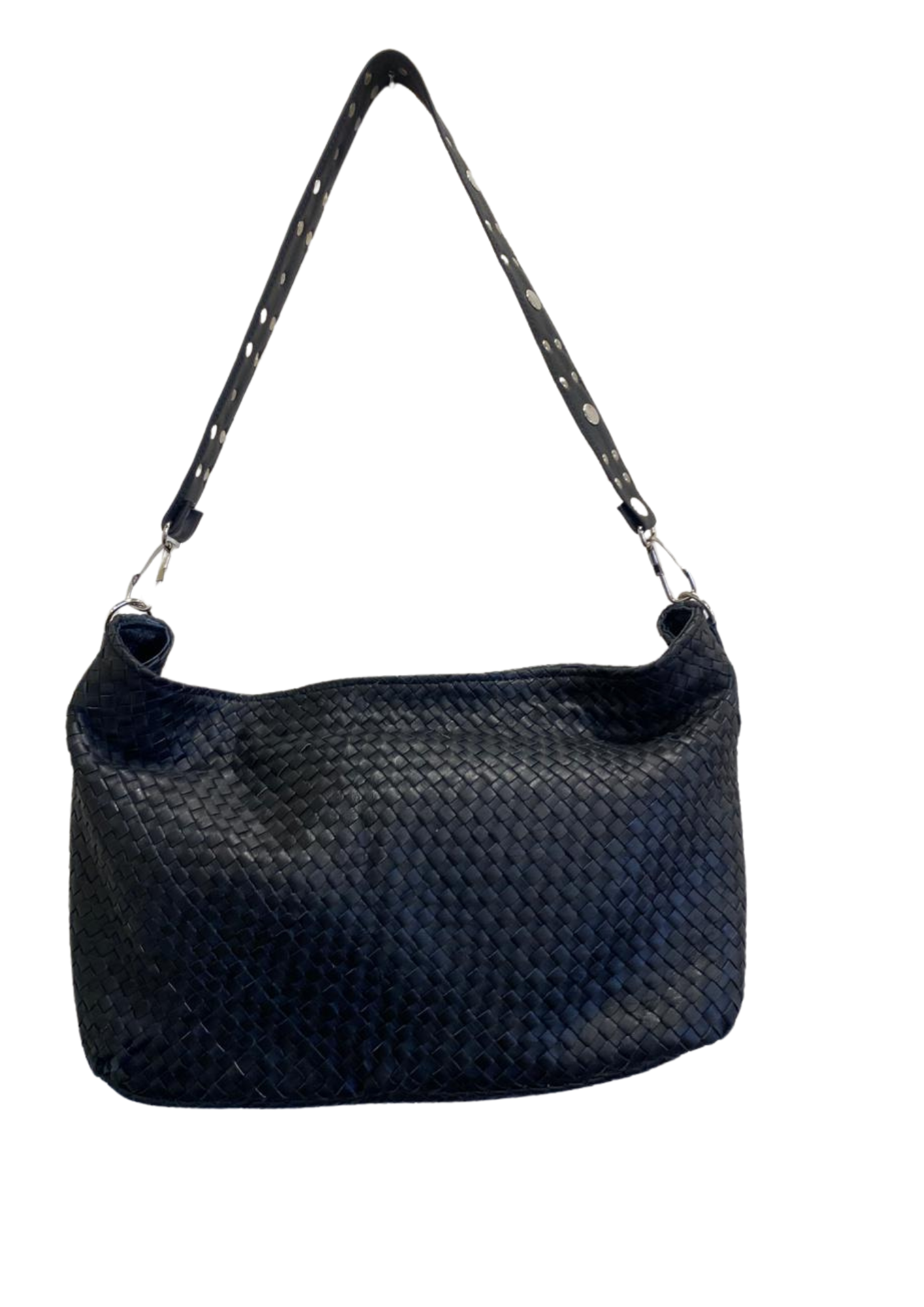 Handmade Leather hand woven bag ( BLACKII )
