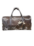 Cognac – Brown & White Cowhide Duffel Bag