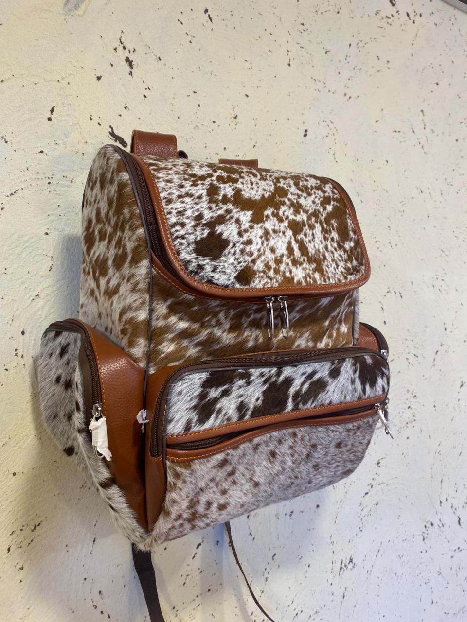 Leather Backpack cowhide Travel Bag