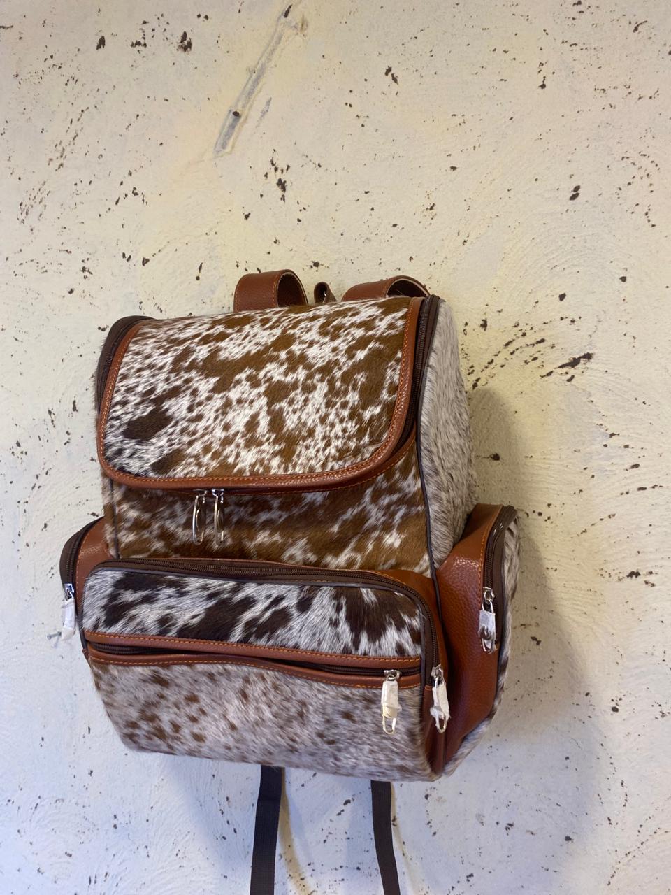 Leather Backpack cowhide Travel Bag