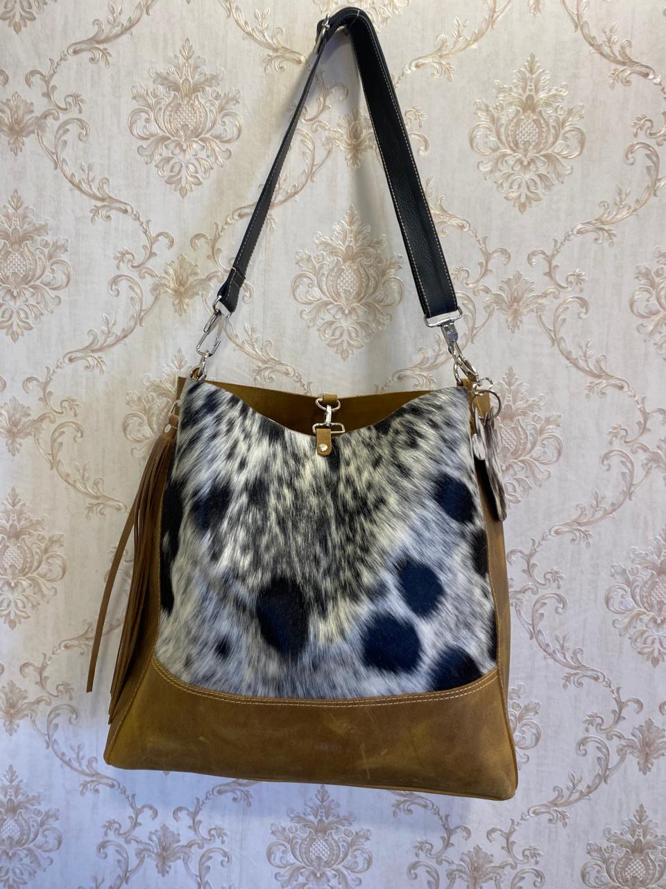 Cowhide Pony Skin Tote Bag Crossbody - Hair-On