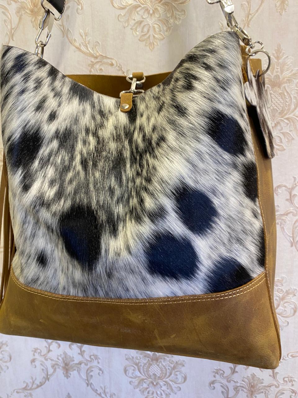 Cowhide Pony Skin Tote Bag Crossbody - Hair-On