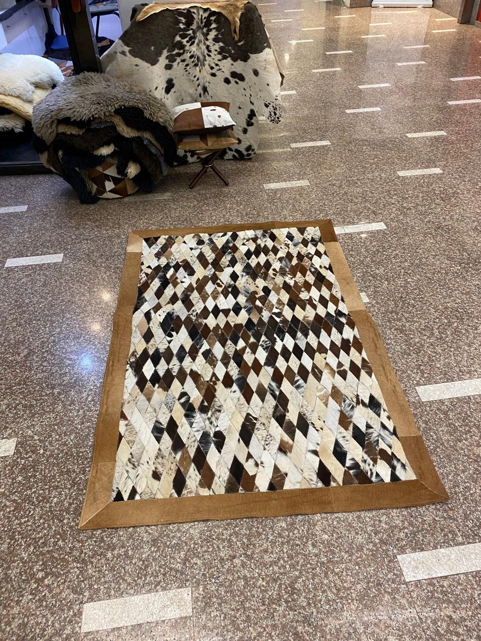 Premium Cowhide Patchwork Rug