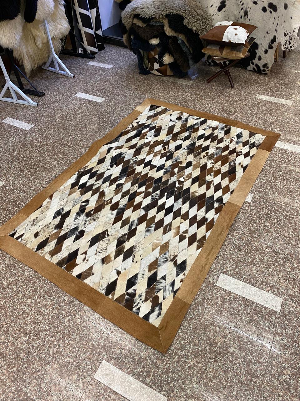 Premium Cowhide Patchwork Rug