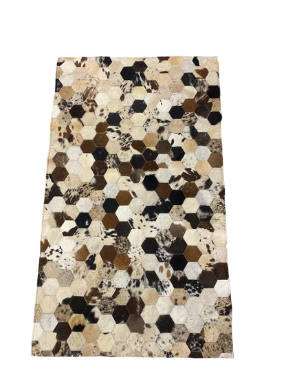Hexagon Patchwork Cowhide Rug