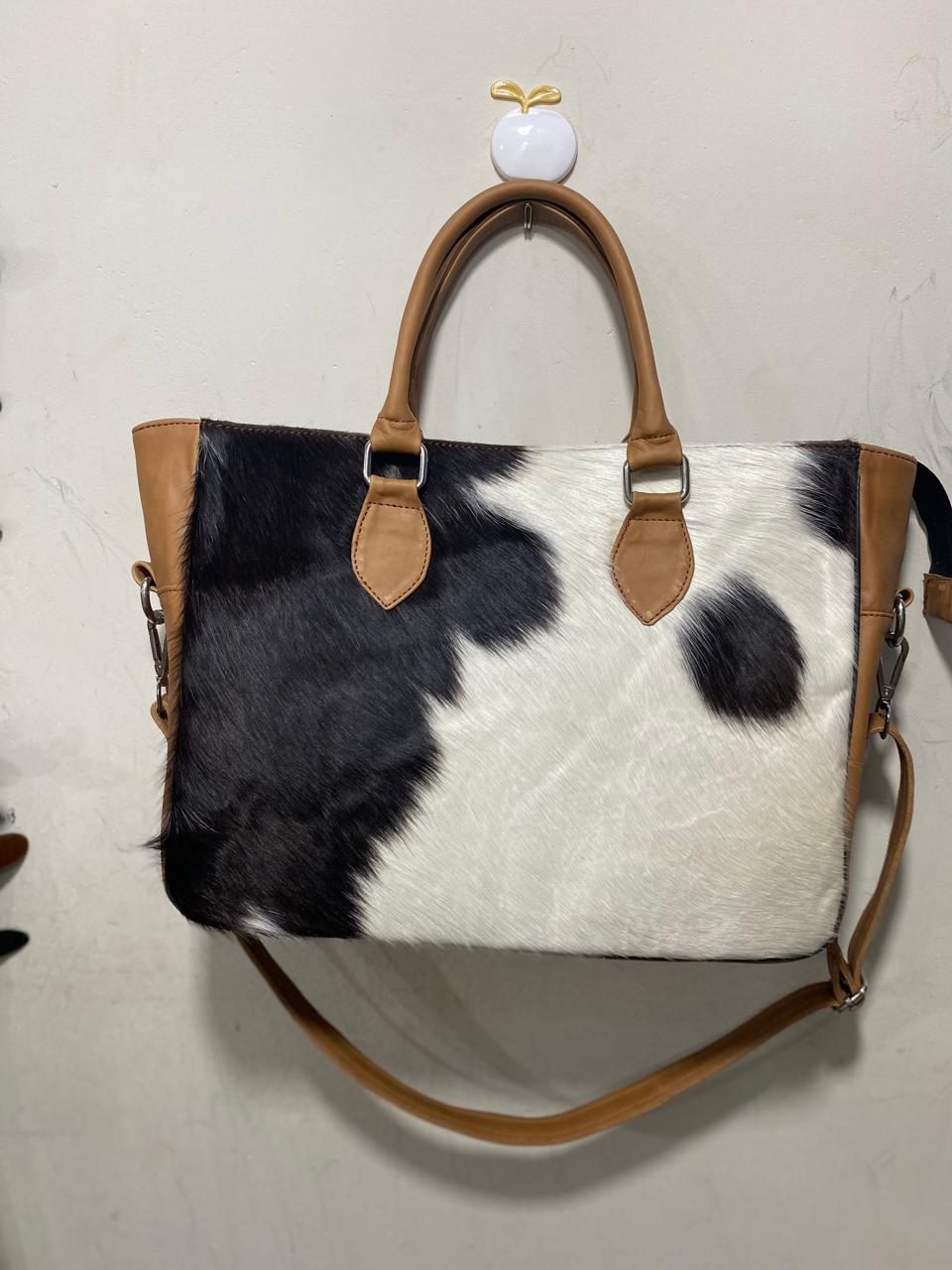 Cowhide Tote Leather Handbag – Pony Hair