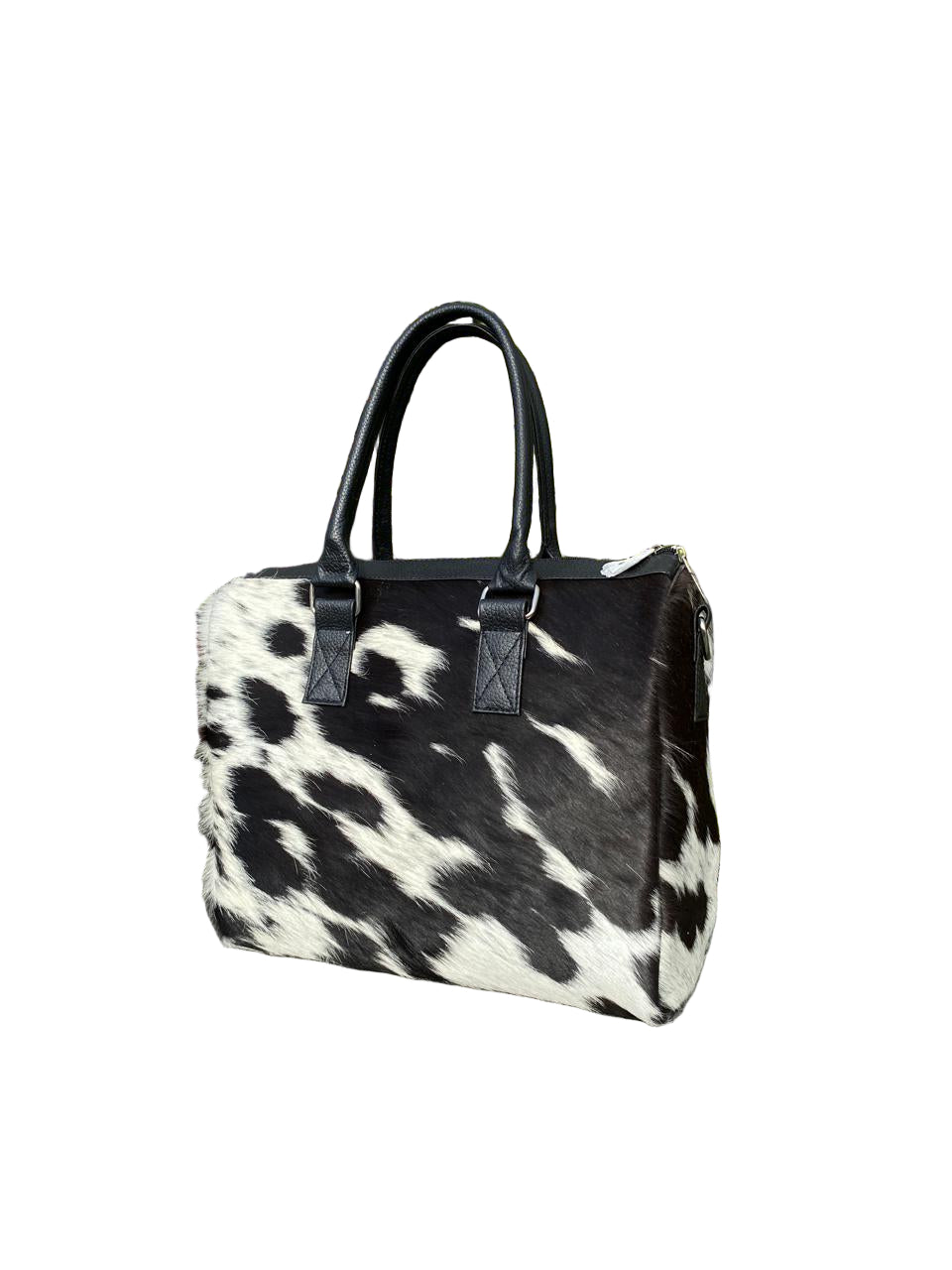 Black & White Cowhide Tote Bag