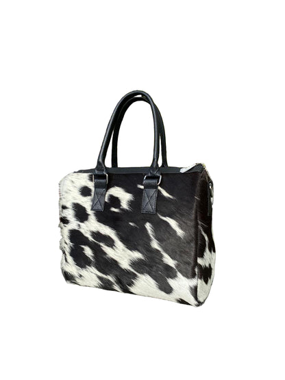 Black & White Cowhide Tote Bag