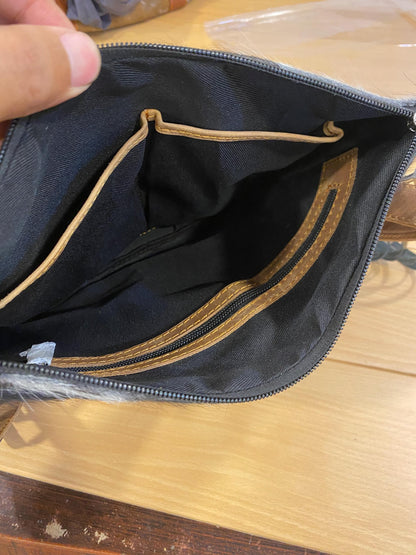 Cowhide crossbody women's fringe women tote
