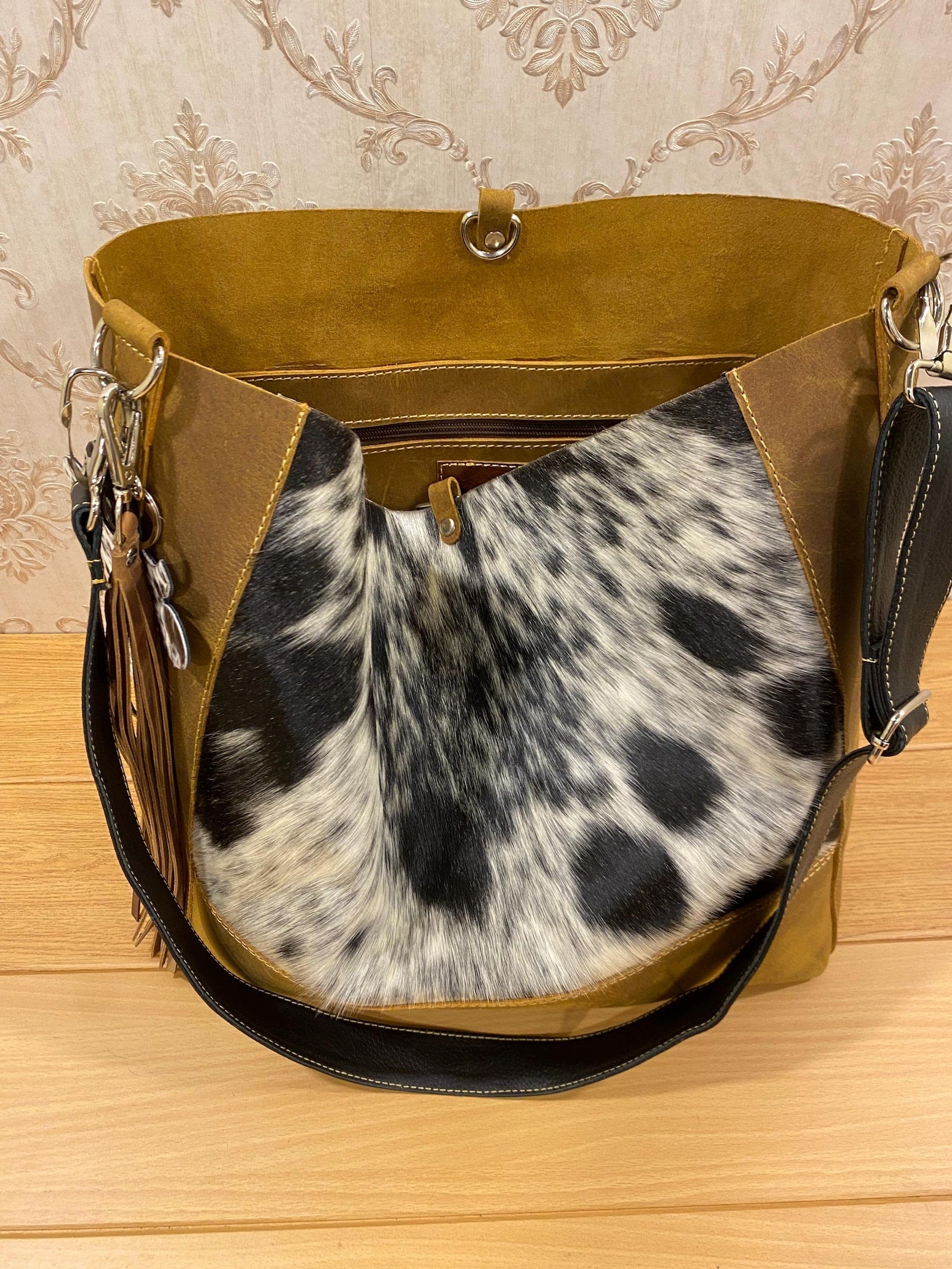 Cowhide Pony Skin Tote Bag Crossbody - Hair-On