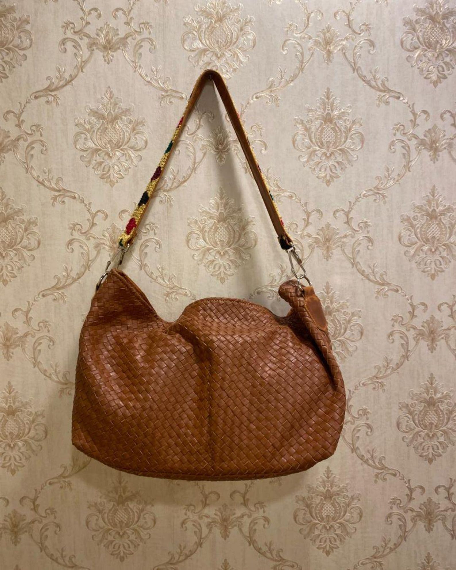hand Woven Leather Tote ( handmade )