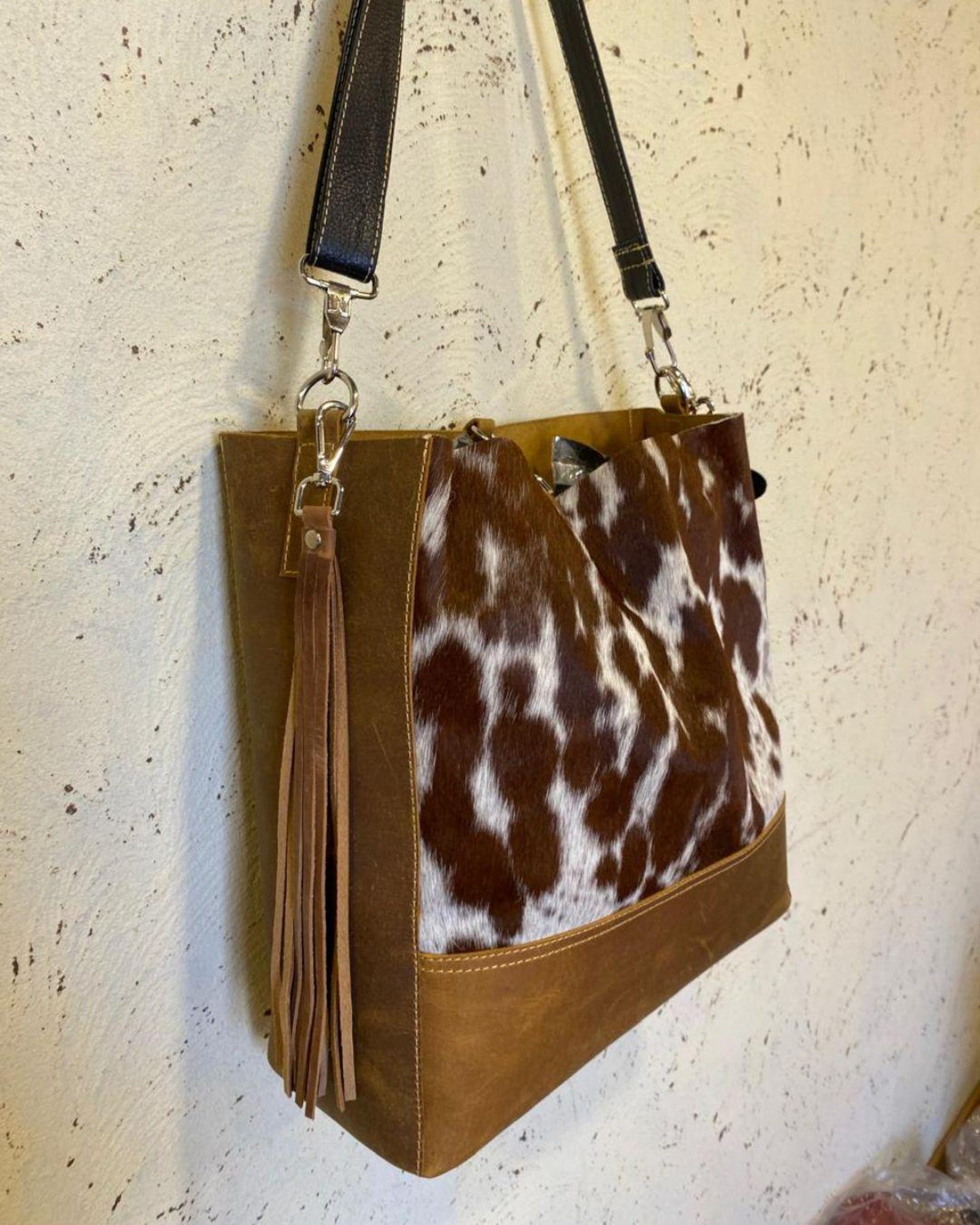 Cowhide Tote Bag Pony Skin Crossbody
