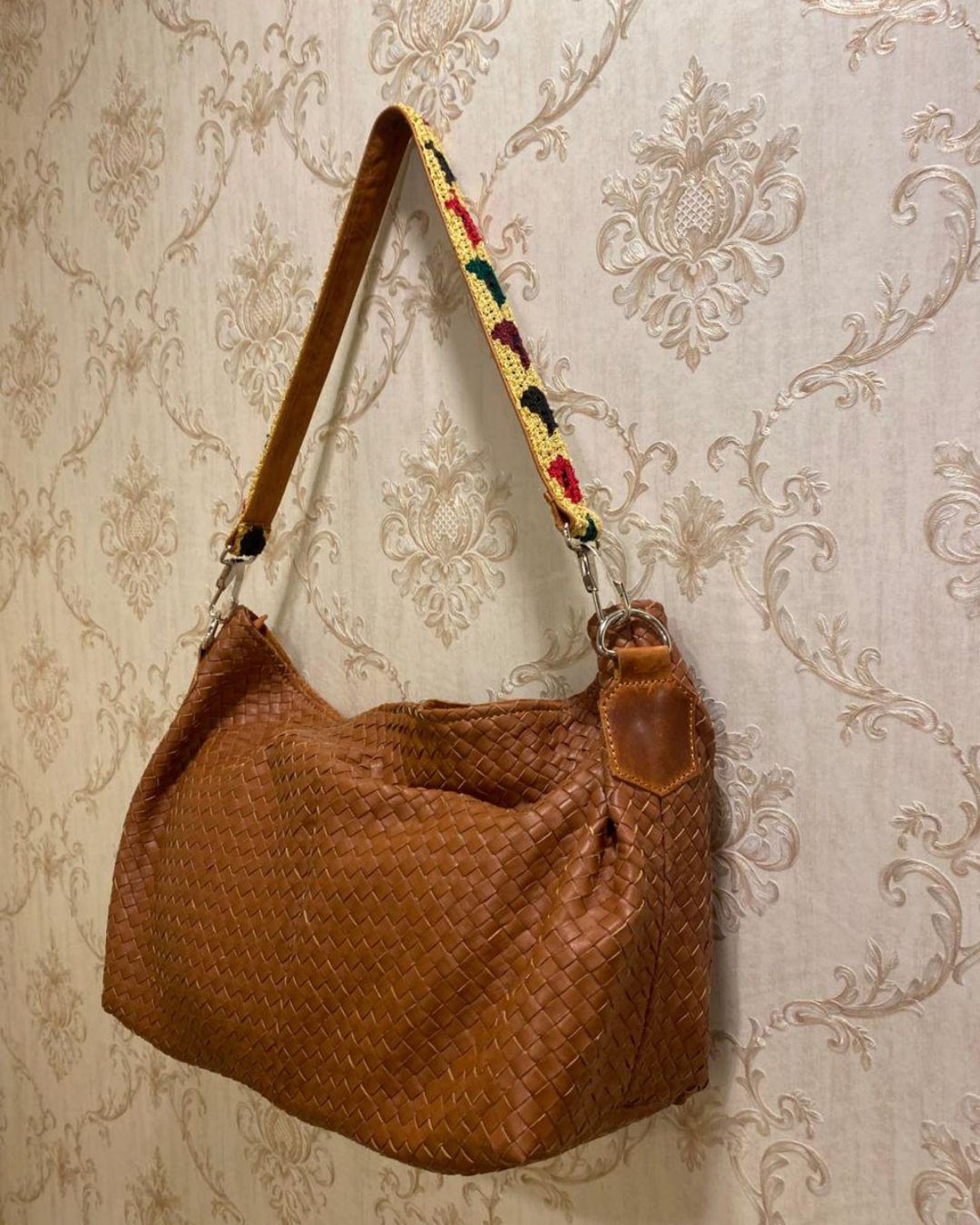hand Woven Leather Tote ( handmade )