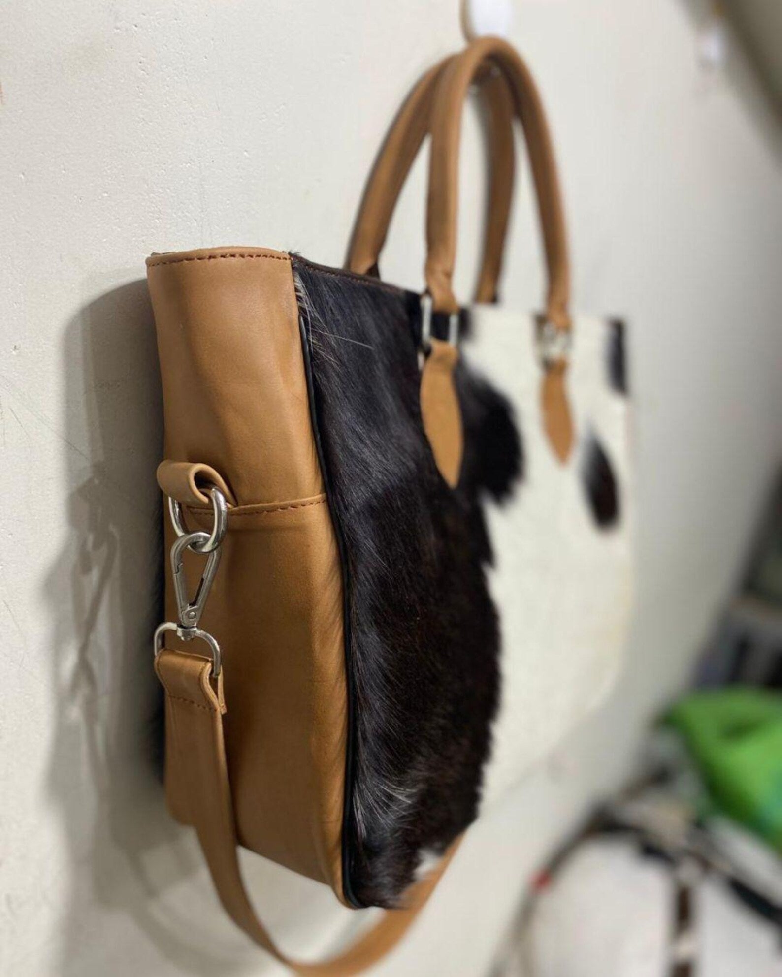 Cowhide Tote Leather Handbag – Pony Hair