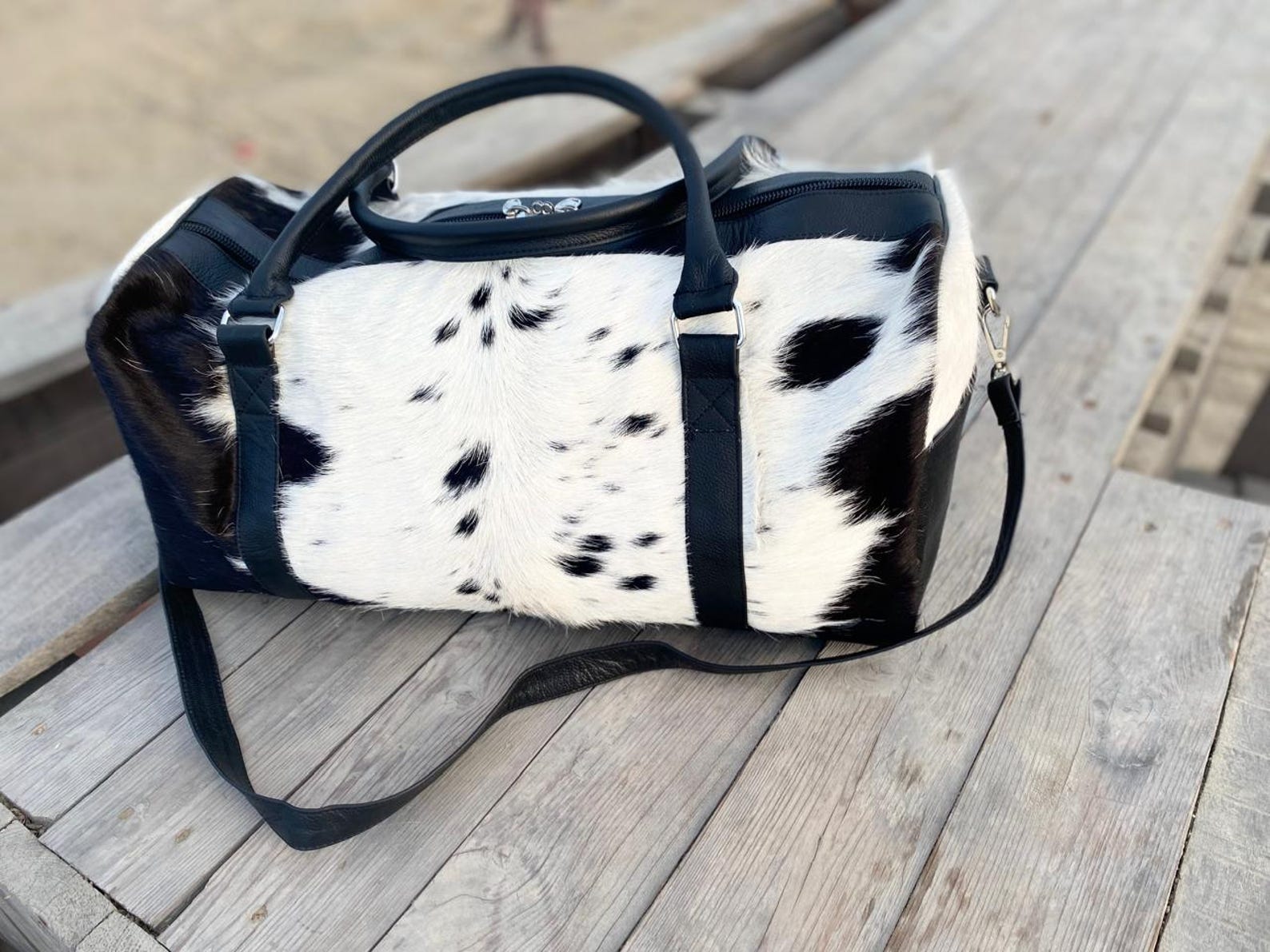 Cowhide Leather Duffel Bag – Pony Hair