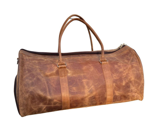 Men’s Travel Duffle Bag | Crazy Horse Leather Holdall