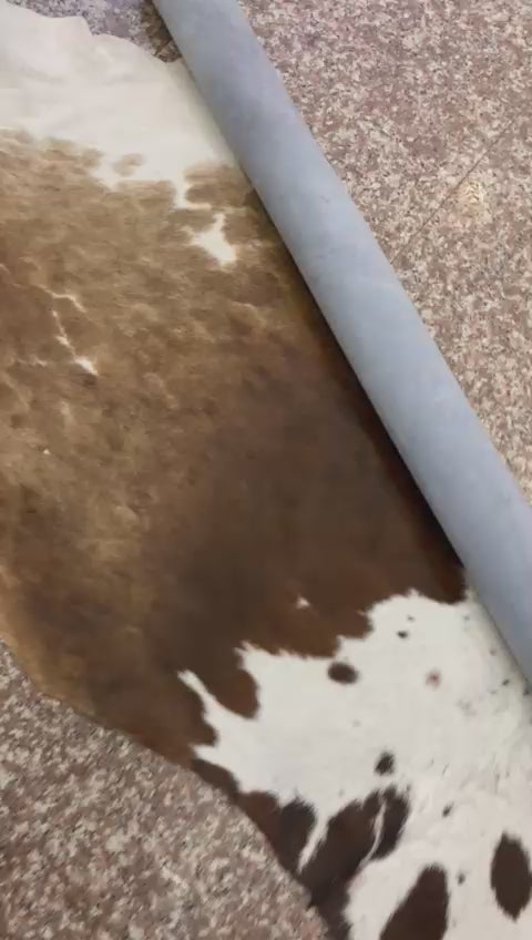 Cowaura Brón – Brown & White Cowhide Rug